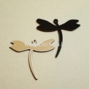 Plexiglass pendant "Dragonfly 1", black/silver, 4x3,7 cm