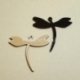 Plexiglass pendant "Dragonfly 1", black/silver, 4x3,7 cm