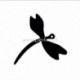 Plexiglass pendant "Dragonfly 1", black/silver, 4x3,7 cm