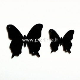 Plexiglass connector "Butterfly 19", black, 2,6x2,4 cm