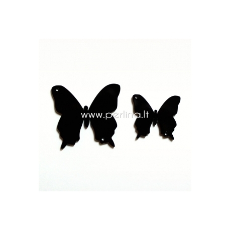 Plexiglass connector "Butterfly 19", black, 2,6x2,4 cm