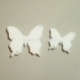 Plexiglass connector "Butterfly 19", white, 2,6x2,4 cm