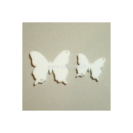 Plexiglass connector "Butterfly 19", white, 2,6x2,4 cm
