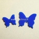 Org. stiklo detalė-intarpas "Drugelis 19", mėlynos sp., 2,6x2,4 cm