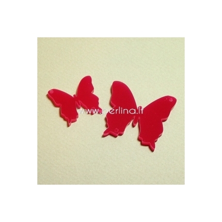 Plexiglass connector "Butterfly 19", fuchsia, 2,6x2,4 cm