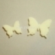Plexiglass connector "Butterfly 19", ivory, 3,7x3,4 cm