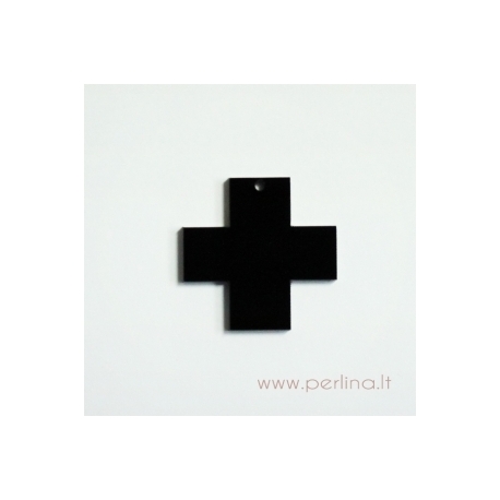 Plexiglass pendant "Cross", black, 2,2x2,2 cm