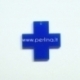 Plexiglass pendant "Cross", blue, 2,2x2,2 cm