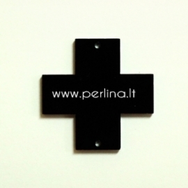 Plexiglass connector "Cross", black, 2,2x2,2 cm