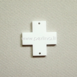 Plexiglass connector "Cross", white, 2,2x2,2 cm