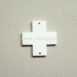 Plexiglass connector "Cross", white, 2,2x2,2 cm