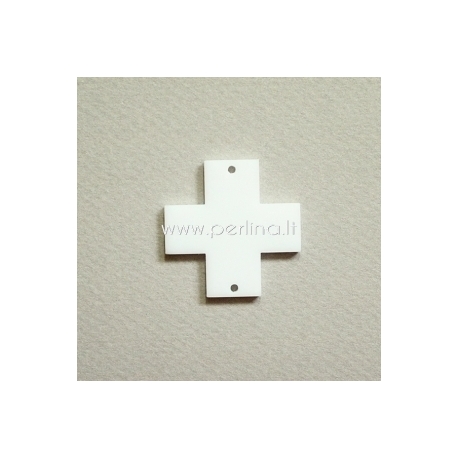 Plexiglass connector "Cross", white, 2,2x2,2 cm