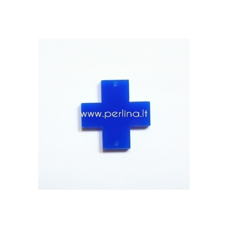 Plexiglass connector "Cross", blue, 2,2x2,2 cm