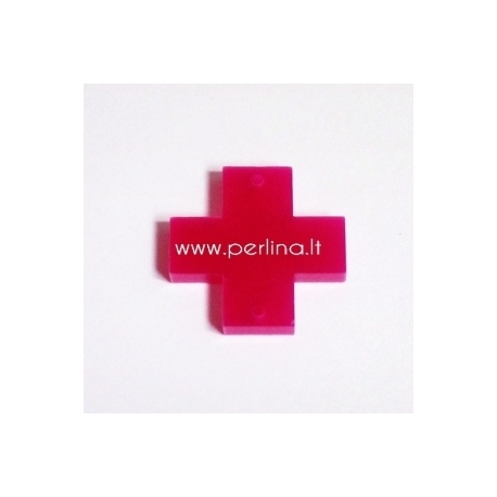 Plexiglass connector "Cross", fuchsia, 2,2x2,2 cm