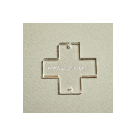 Plexiglass connector "Cross", clear, 2,2x2,2 cm