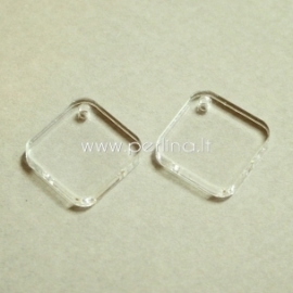 Plexiglass pendant "Rhombus", clear, 1,6x1,6 cm