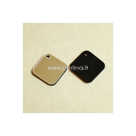 Plexiglass pendant "Rhombus", black/silver, 1,6x1,6 cm