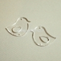 Plexiglass connector "Little bird 2", clear, 3,3x2,8 cm