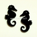 Plexiglass pendant "Seahorse", black, 2,5x1,5 cm