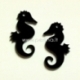 Plexiglass pendant "Seahorse", black, 2,5x1,5 cm
