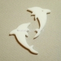 Plexiglass pendant "Dolphin", white, 3,5x2,8 cm