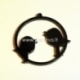 Plexiglass pendant "Two birds", black, 4,5x4,5 cm