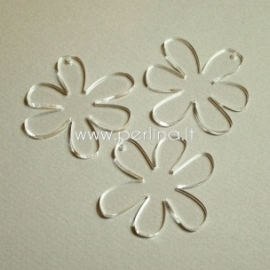 Plexiglass pendant "Flower 1", clear, 4x4 cm