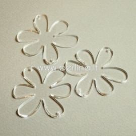 Plexiglass connector "Flower 1", clear, 4x4 cm