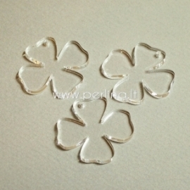 Plexiglass pendant "Flower 3", clear, 3,1x3 cm