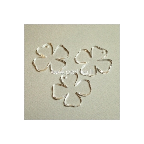 Plexiglass pendant "Flower 3", clear, 3,1x3 cm