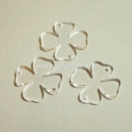 Plexiglass connector "Flower 3", clear, 3,1x3 cm
