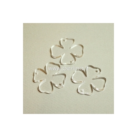 Plexiglass connector "Flower 3", clear, 3,1x3 cm