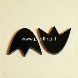 Plexiglass finding - pendant "Tulip", black, 2,2x1,9 cm