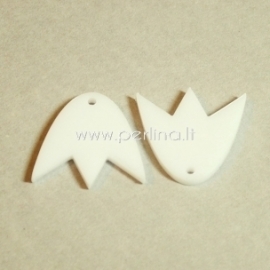 Plexiglass finding - pendant "Tulip", white, 2,2x1,9 cm