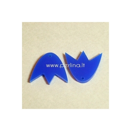 Plexiglass finding - pendant "Tulip", blue, 2,2x1,9 cm