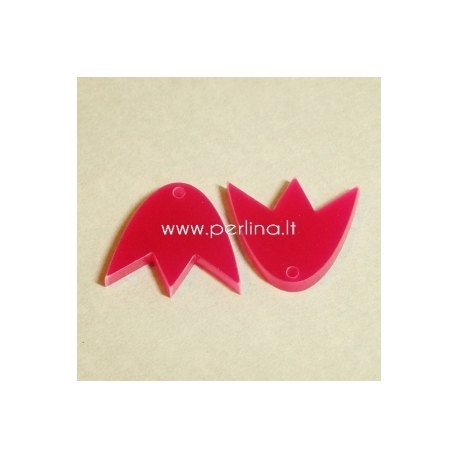 Plexiglass finding - pendant "Tulip", fuchsia, 2,2x1,9 cm
