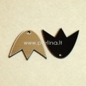 Plexiglass finding - pendant "Tulip", black/silver, 2,2x1,9 cm