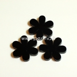 Plexiglass pendant "Flower", black, 2,2x2,2 cm
