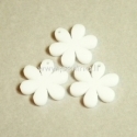 Org. stiklo detalė-pakabukas "Gėlytė", baltos sp., 2,2x2,2 cm