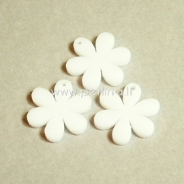 Plexiglass pendant "Flower", white, 2,2x2,2 cm