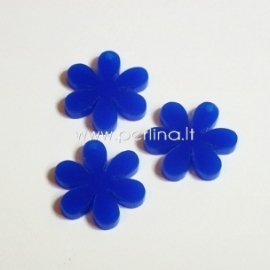 Org. stiklo detalė-pakabukas "Gėlytė", mėlynos sp., 2,2x2,2 cm