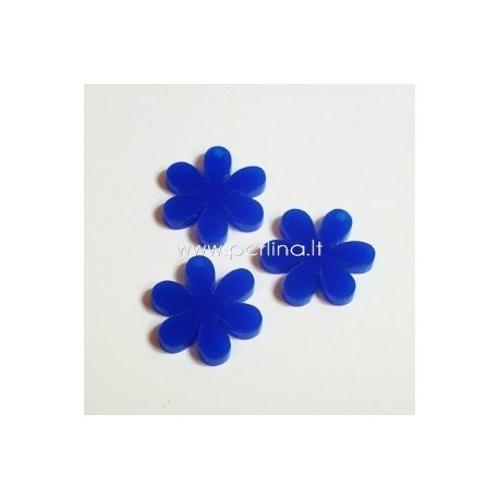 Plexiglass pendant "Flower", blue, 2,2x2,2 cm