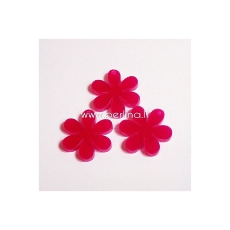 Plexiglass pendant "Flower", fuchsia, 2,2x2,2 cm
