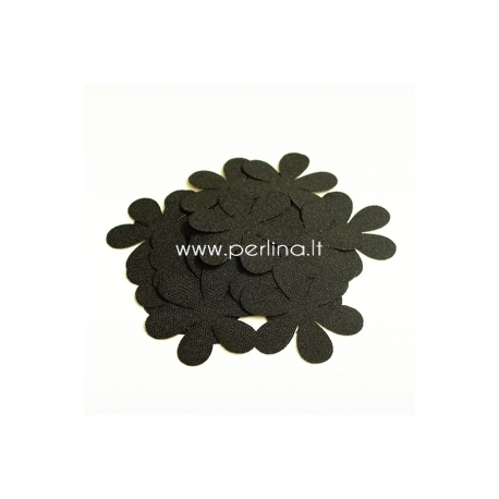 Fabric flower, black, 1 pc, select size